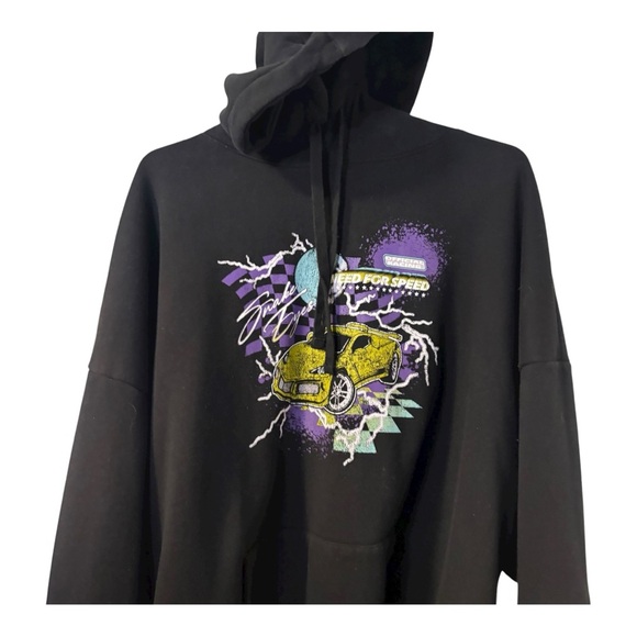 Black Unisex Graphic Need For Speed Oversized Sweatshirt Hoodie Size 3XL - Picture 3 of 8